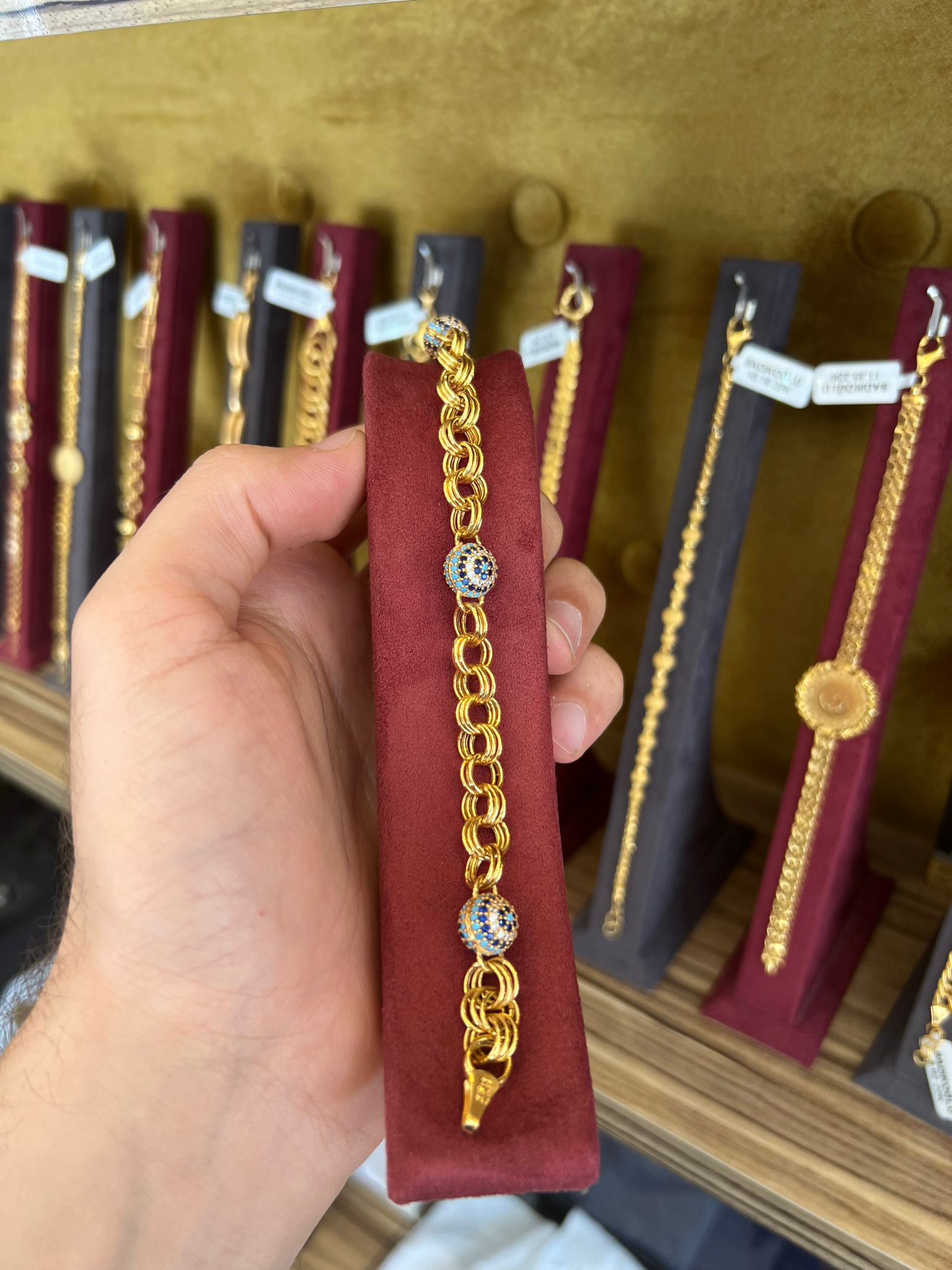 Üçlü Nazar Boncuklu Samanyolu Bileklik 16.65 Gram