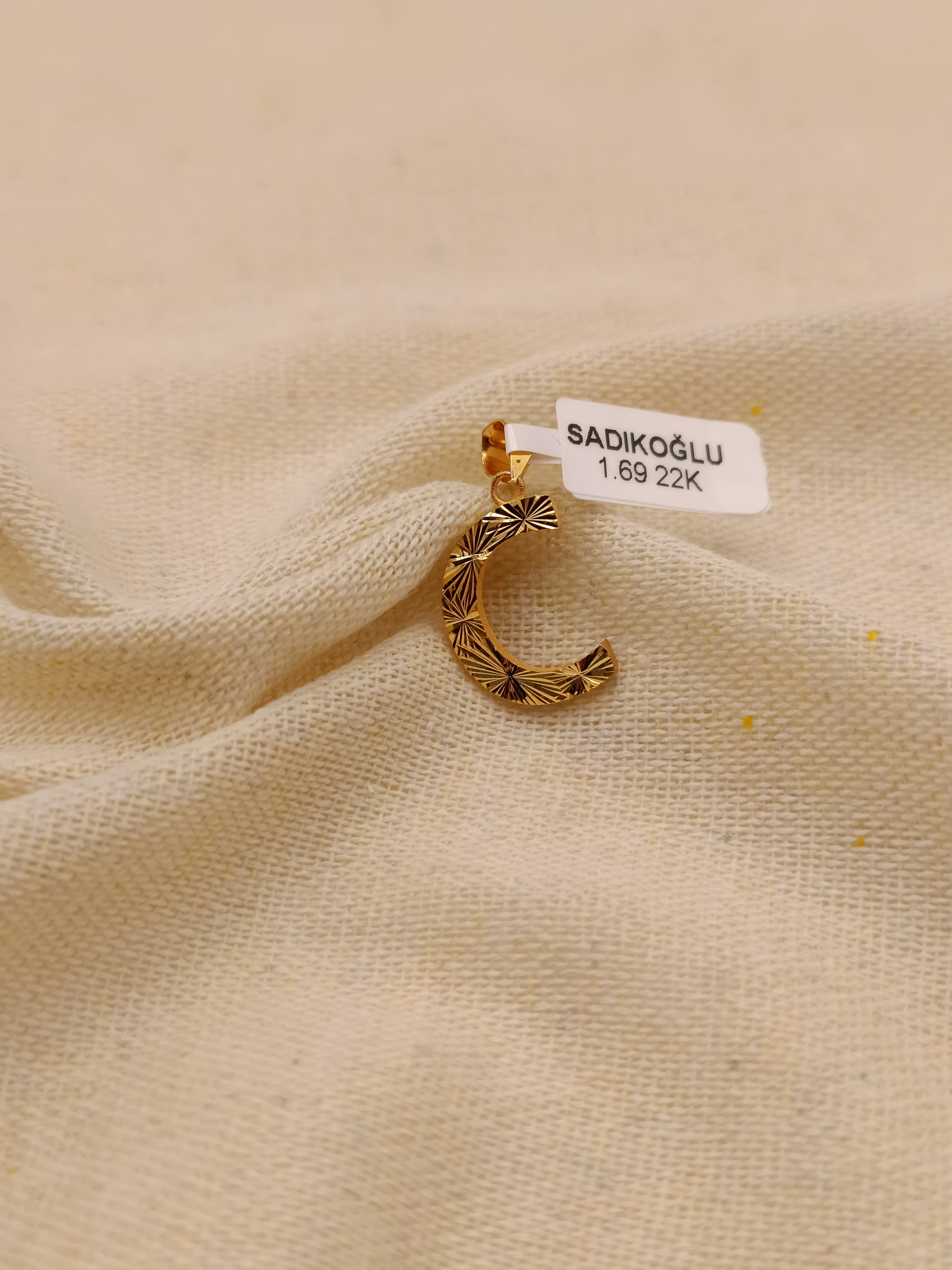 C Harfi Kolye Ucu 1.69 Gram