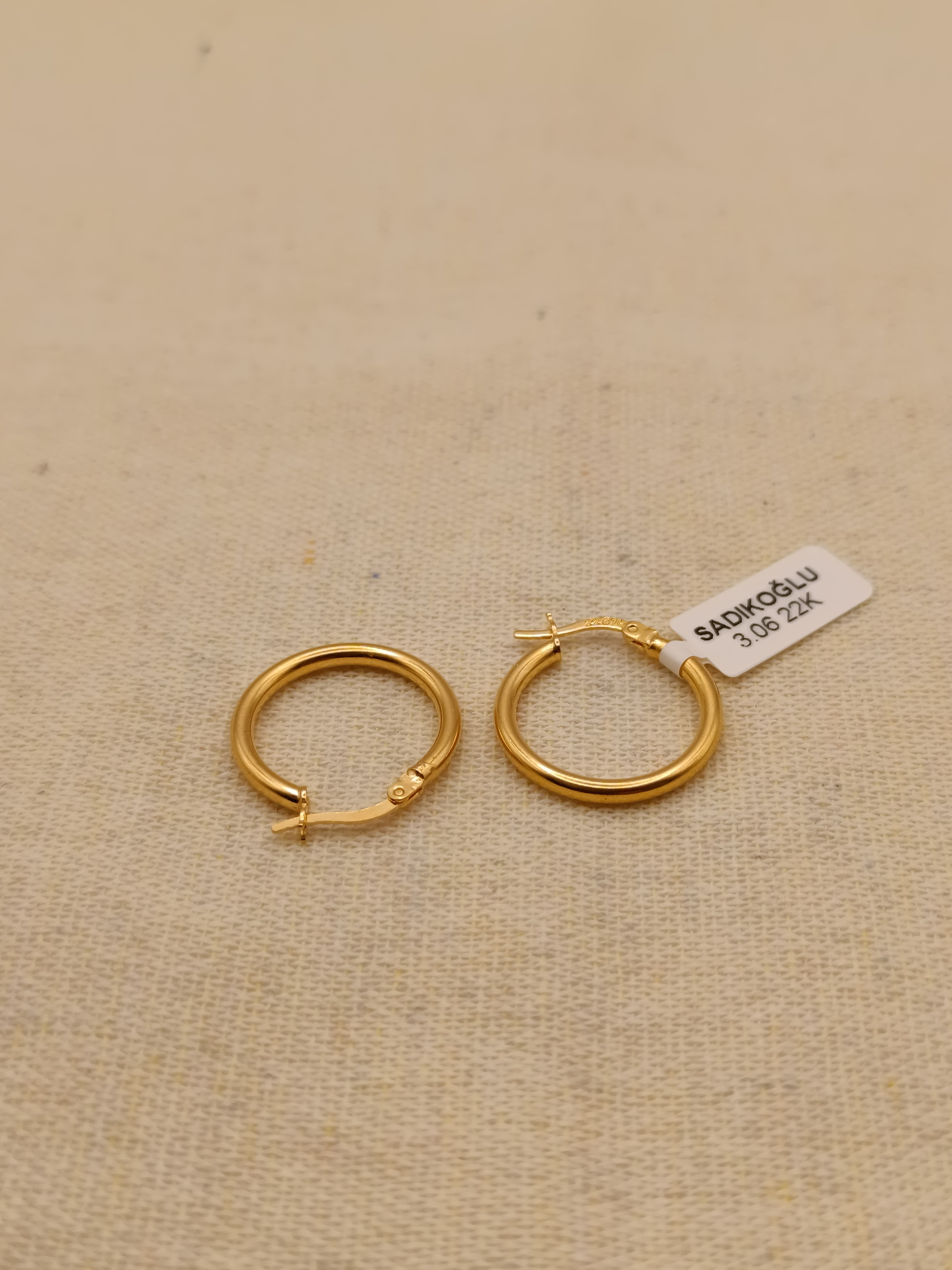 Düz Yuvarlak Halka Küpe 3.06 Gram